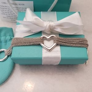 Tiffany & Co Multi Chain Open Heart Bracelet